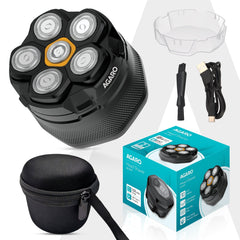 AGARO HS7979 Head Shaver, for Bald Men, 6 Flexible Heads, Wet/Dry Head Shaver, Rechargeable, IPX7 Waterproof, Detachable