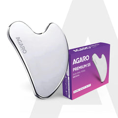 AGARO Premium Stainless Steel Gua Sha Tool – Facial Massager for Face, Neck & Eyes, Tightens Skin, Reduces Wrinkles & Re