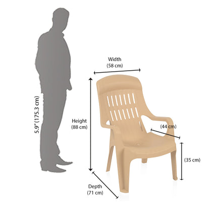 Nilkamal Weekender Plastic Arm Chair (Biscuit)