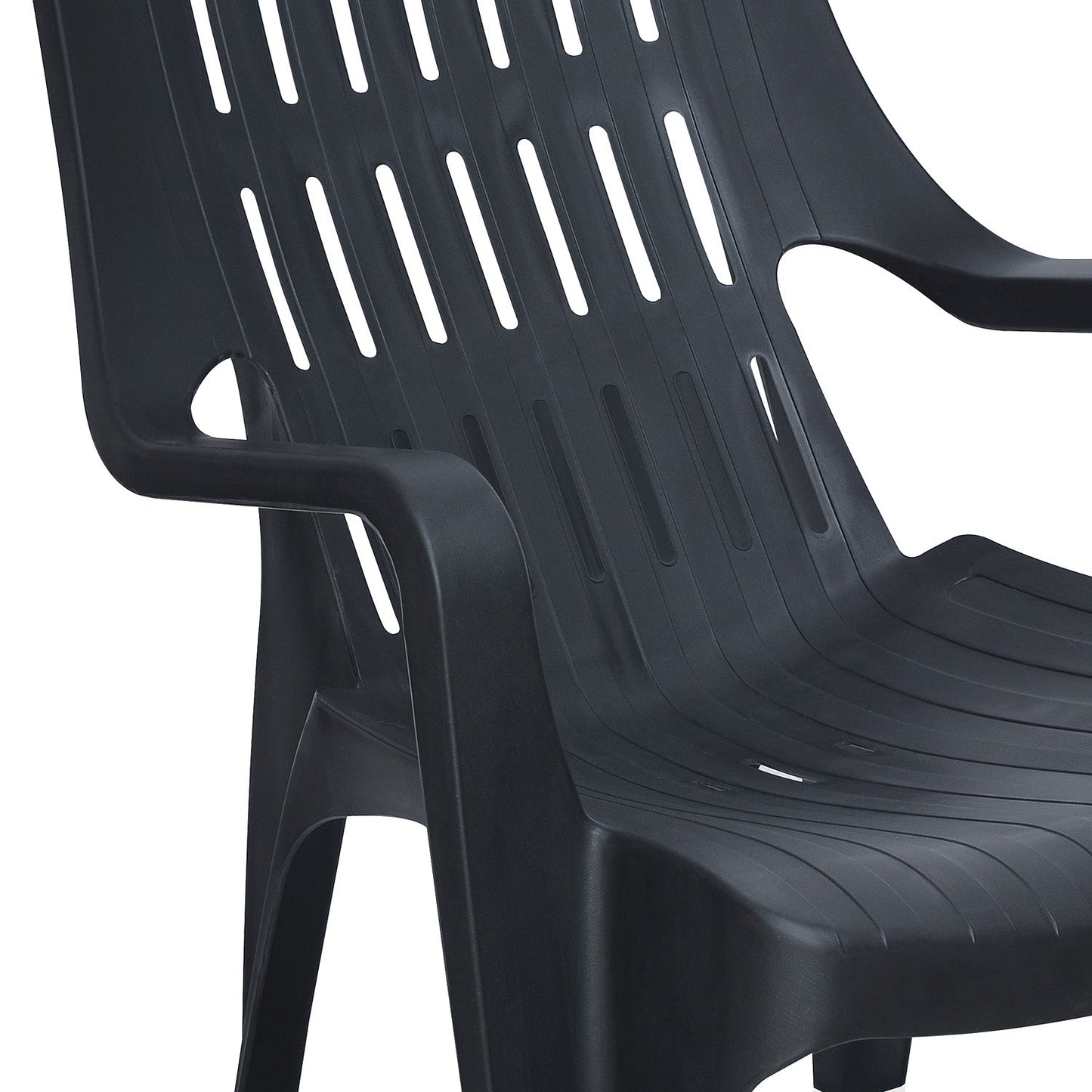 Nilkamal Weekender Plastic Arm Chair (Iron Black)