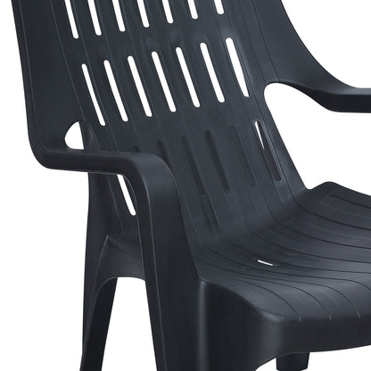 Nilkamal Weekender Plastic Arm Chair (Iron Black)