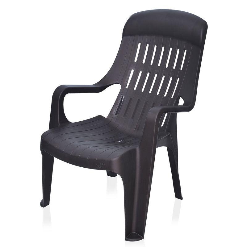 Nilkamal Weekender Plastic Arm Chair (Weathered Brown)