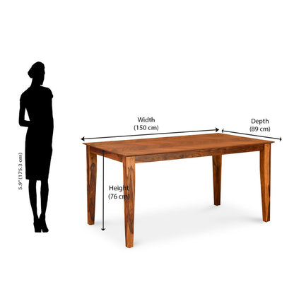 Nilkamal Wonder Solid Wood Dining Table (Honey)
