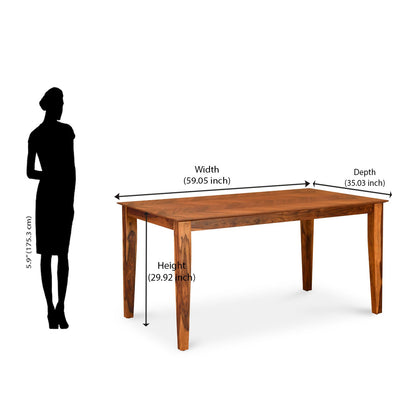 Nilkamal Wonder Solid Wood 6 Seater Dining Set (Honey)