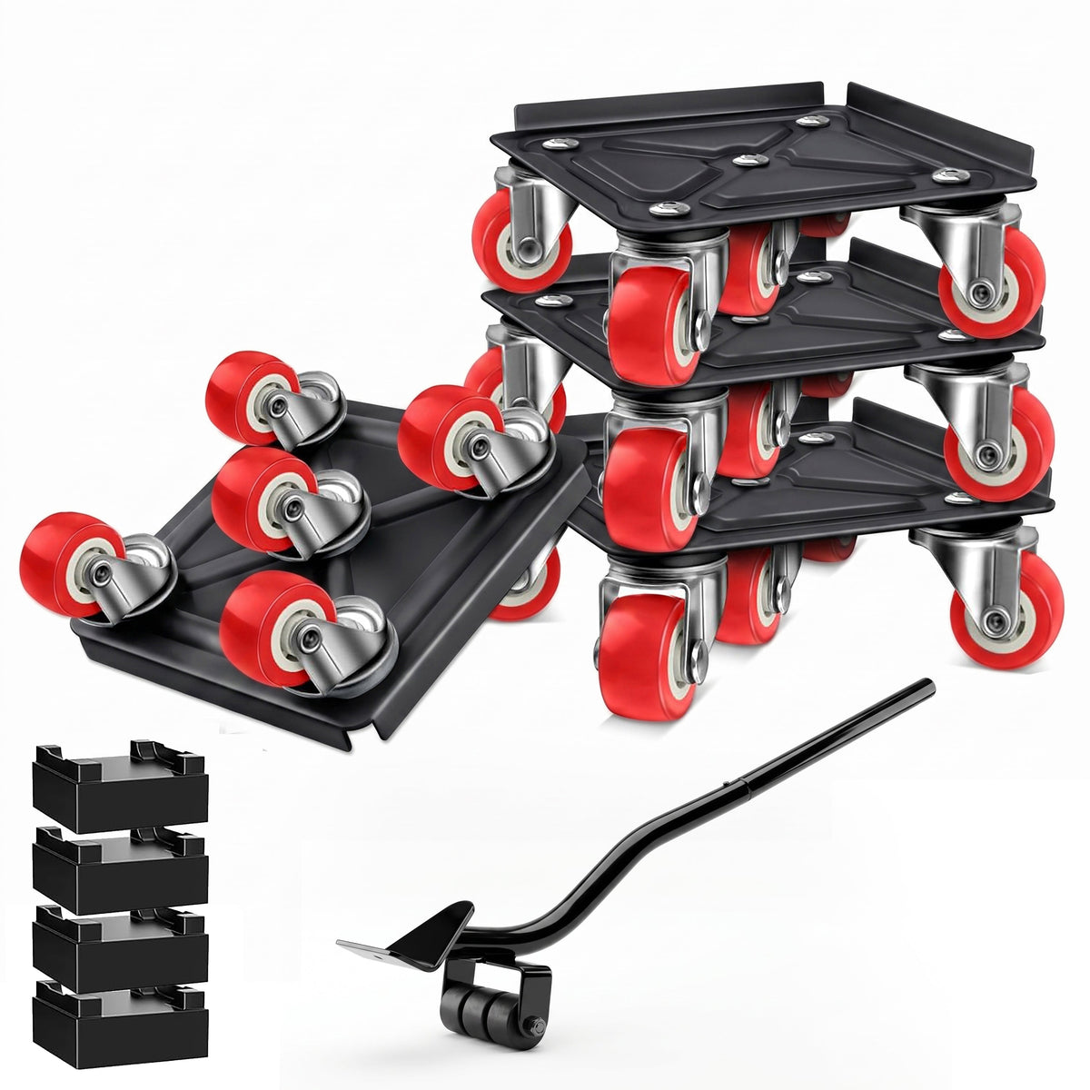 Corvids Heavy Duty Furniture & Appliance Mover Tool Set | 2-Year Warranty | 700 KG Capacity | 360° Swivel Wheels with Lifting Lever & Anti-Slip Pads for Bed, Sofa, Wardrobe, Fridge & Washing Machine