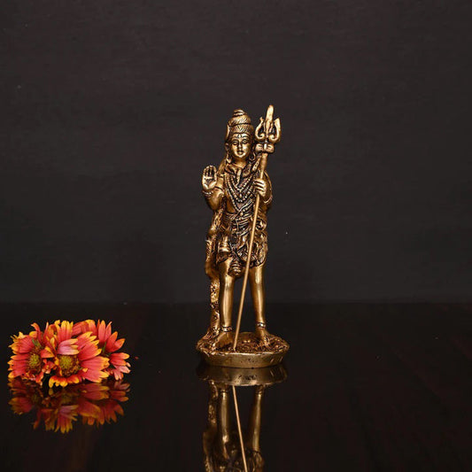 Brass Superfine Standing Shiva Idol (6.2 Inch)