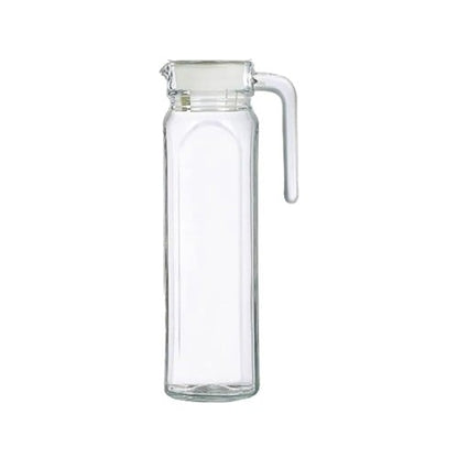 Acrylic Transparent Juice Bottle Drinking Bottle Striped Water Ice Cold Juice Jug with Lid for Bar Home (1100ml)