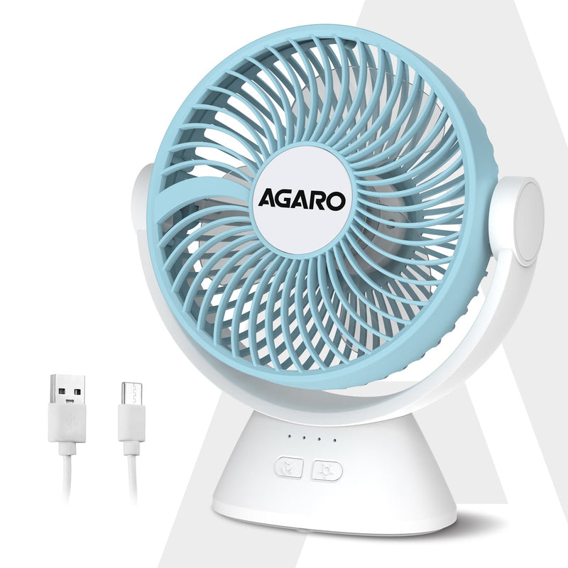 AGARO Delight Mini Desk Fan, Rechargeable & Portable-1