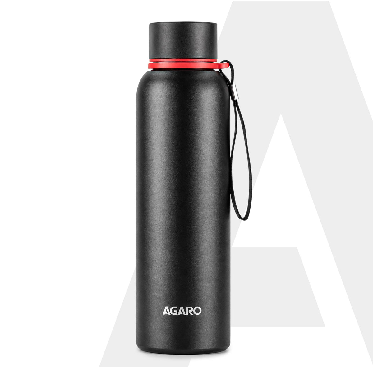 AGARO Elegant 700ml Stainless Steel Water Bottle, Up to 24 Hrs. Hot & Cold, ISI Certified, Triple Vacuum Insulated, Leak-Proof, Rust-Proof, BPA-Free, for Office, Travel, Gym, 1Y Warranty, Gun Black