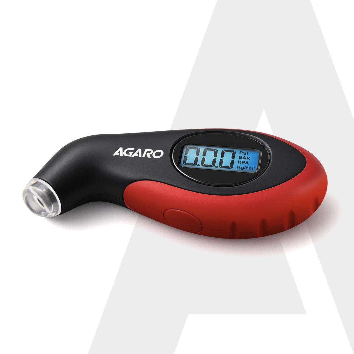 AGARO Digital Tyre Pressure Gauge, 0–150 PSI, 4 Units, Backlit LCD, Non-Slip Grip & LED Nozzle, Portable Tyre Pressure C