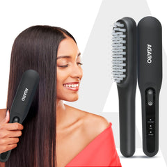 AGARO Rechargeable LED Hair Therapy Comb – Red & Blue Light with Vibration Massage | Boosts Growth, Reduces Hair Fall & 