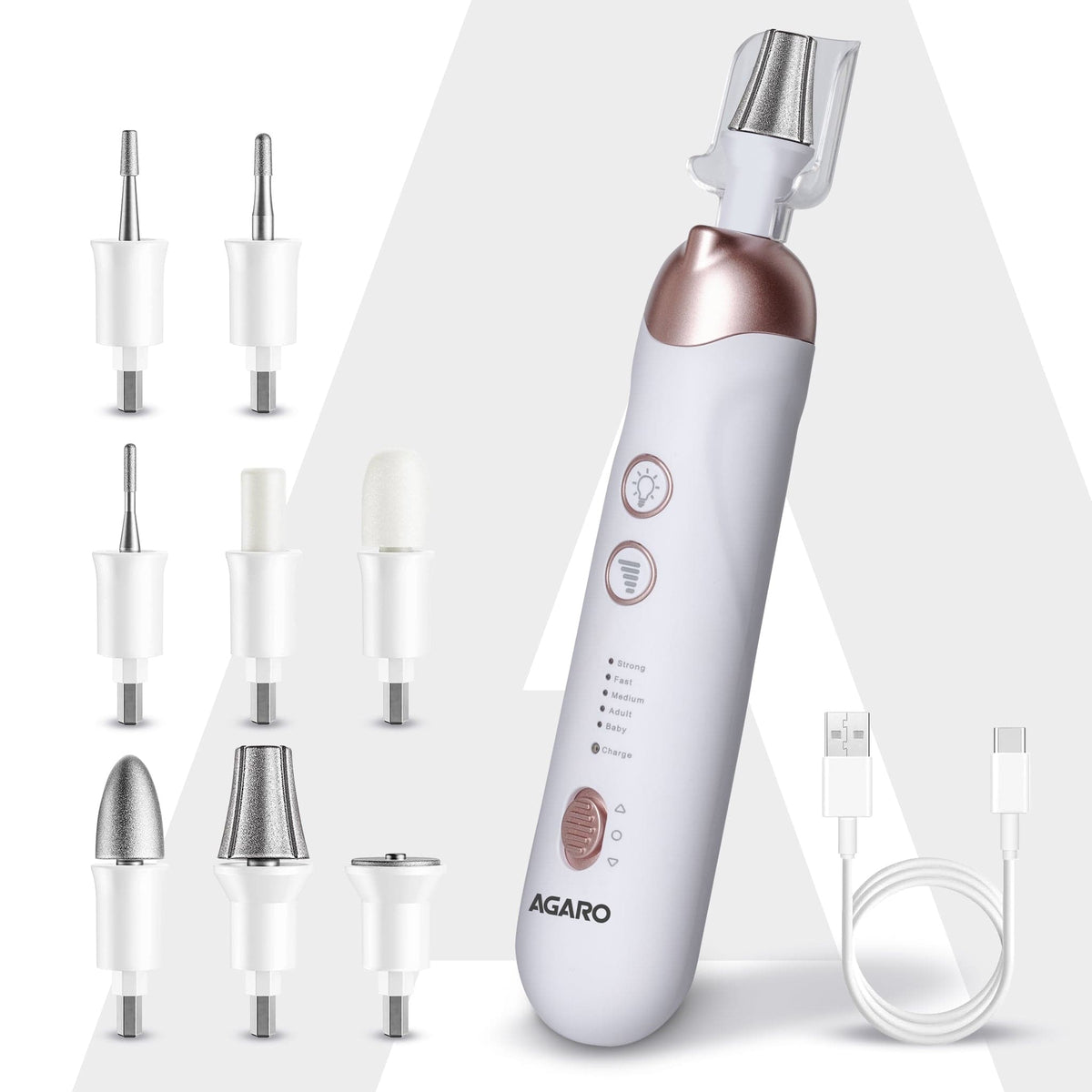 AGARO Prima Nail Drill & Polisher, Professional Nail Care at Home, Electric Nail Polisher, Manicure & Pedicure, Shape, T