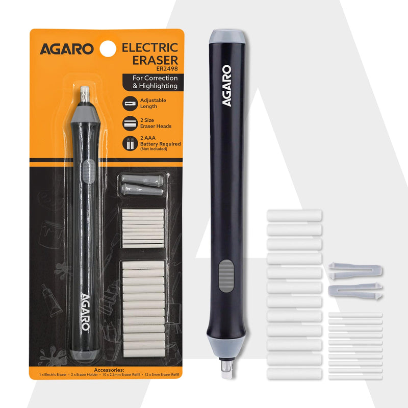 AGARO Electric Eraser ER2498, 2.3mm & 5mm Eraser, Automatic Correction & Highlighting, for Sketching, Drawing, Portrait 