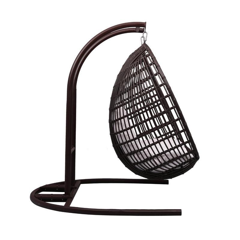 Urbano Double Seater Hanging Swing With Stand For Balcony, Garden Swing (Dark Brown)