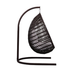 Pastora Single Seater Hanging Swing With Stand For Balcony, Garden (Dark Brown)