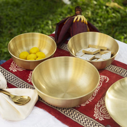 Velanstore Kansa Serving Bowls (Set of 3)