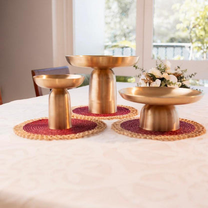 Heirloom Brass Platter- Combo of 3 - Velanstore