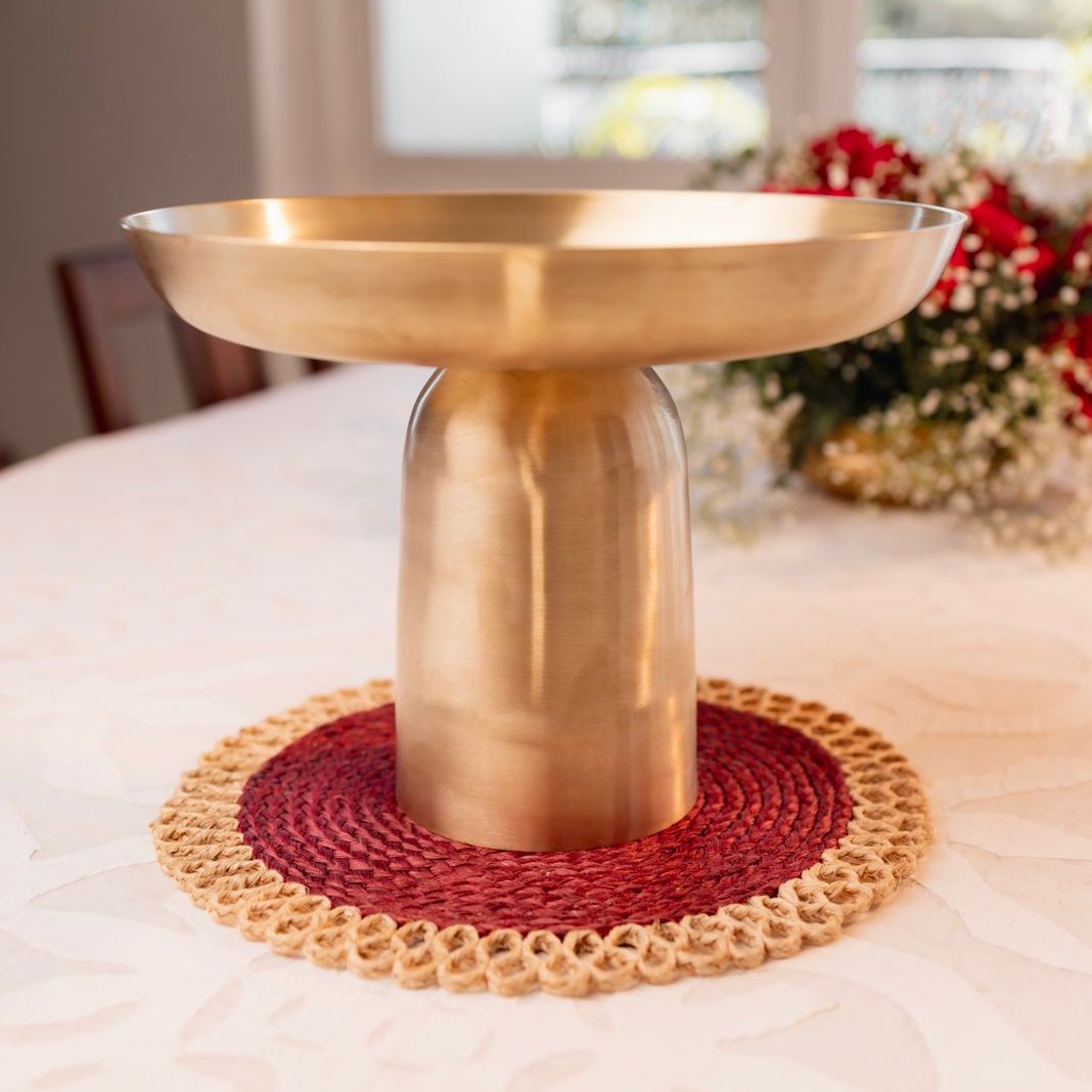 Velanstore Heirloom Brass Platter - Large
