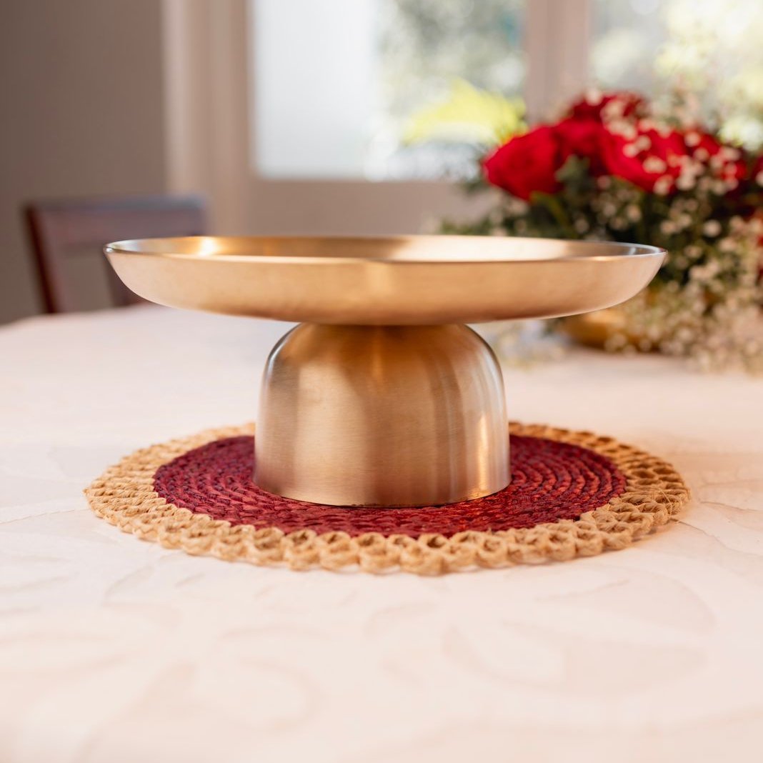 Velanstore Heirloom Brass Platter - Medium
