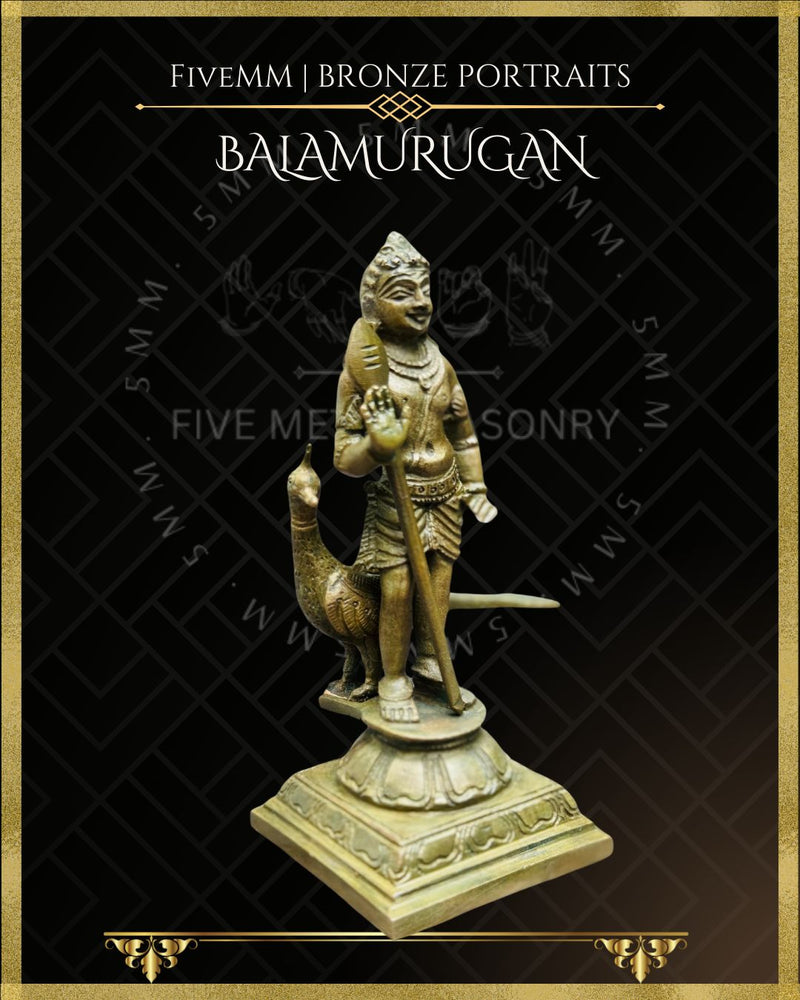 Bala Murugan Panchaloha Bronze Icon - 4.5"