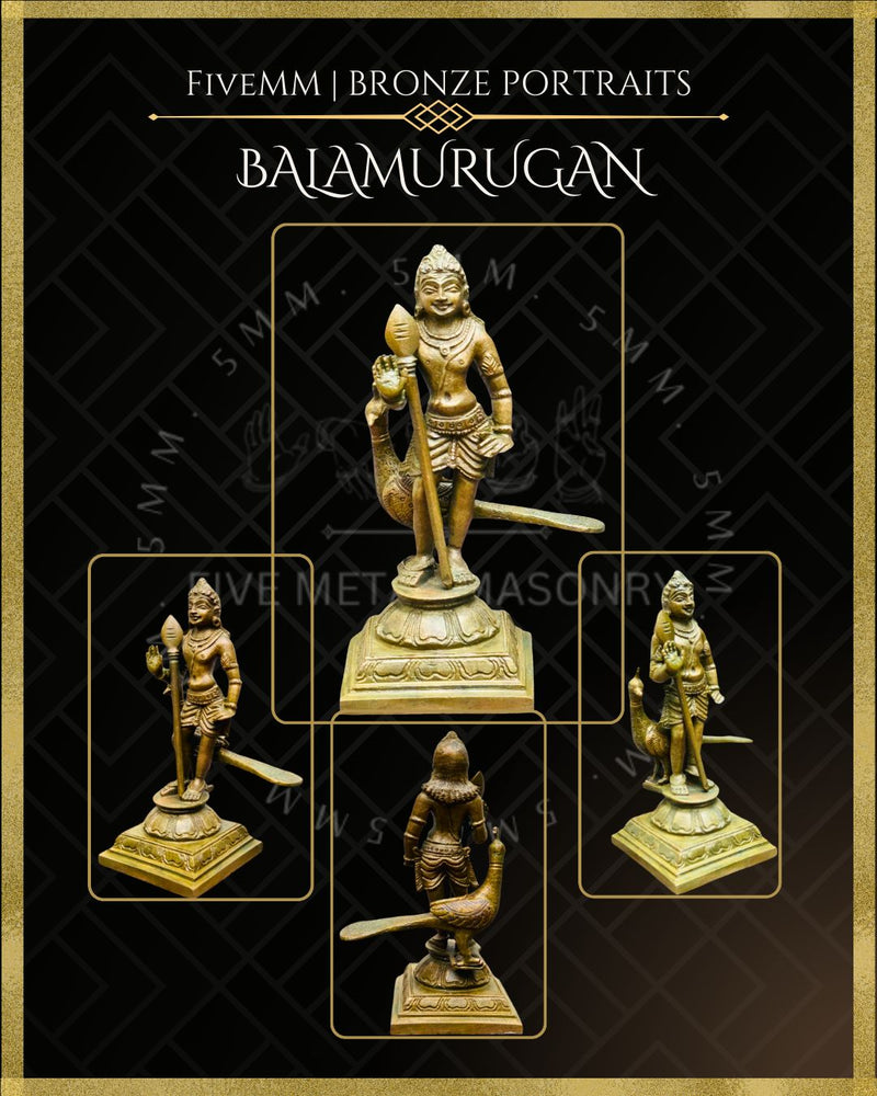 Bala Murugan Panchaloha Bronze Icon - 4.5"