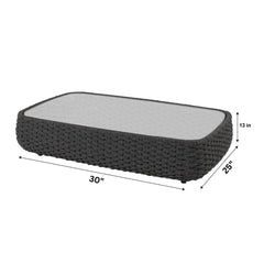Deskoy Outdoor Garden Balcony Sofa Set 2 Seater, 2 Single seater and 1 Center Table Set, Braid & Rope (Black)