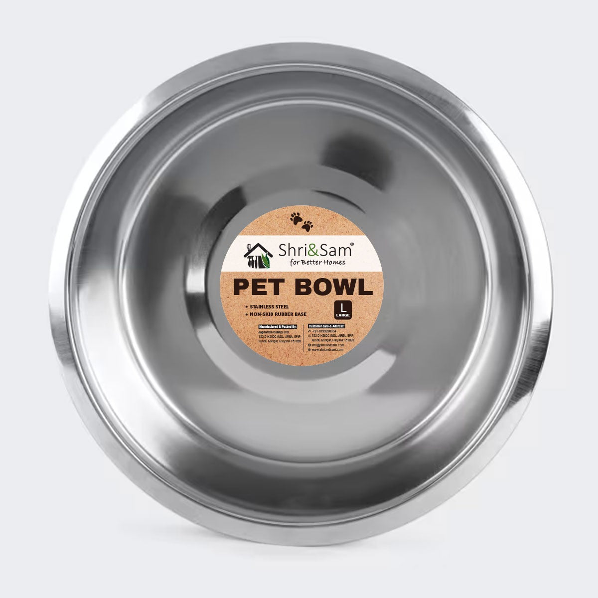 Stainless Steel Pet Bowl with Anti-Skid Base