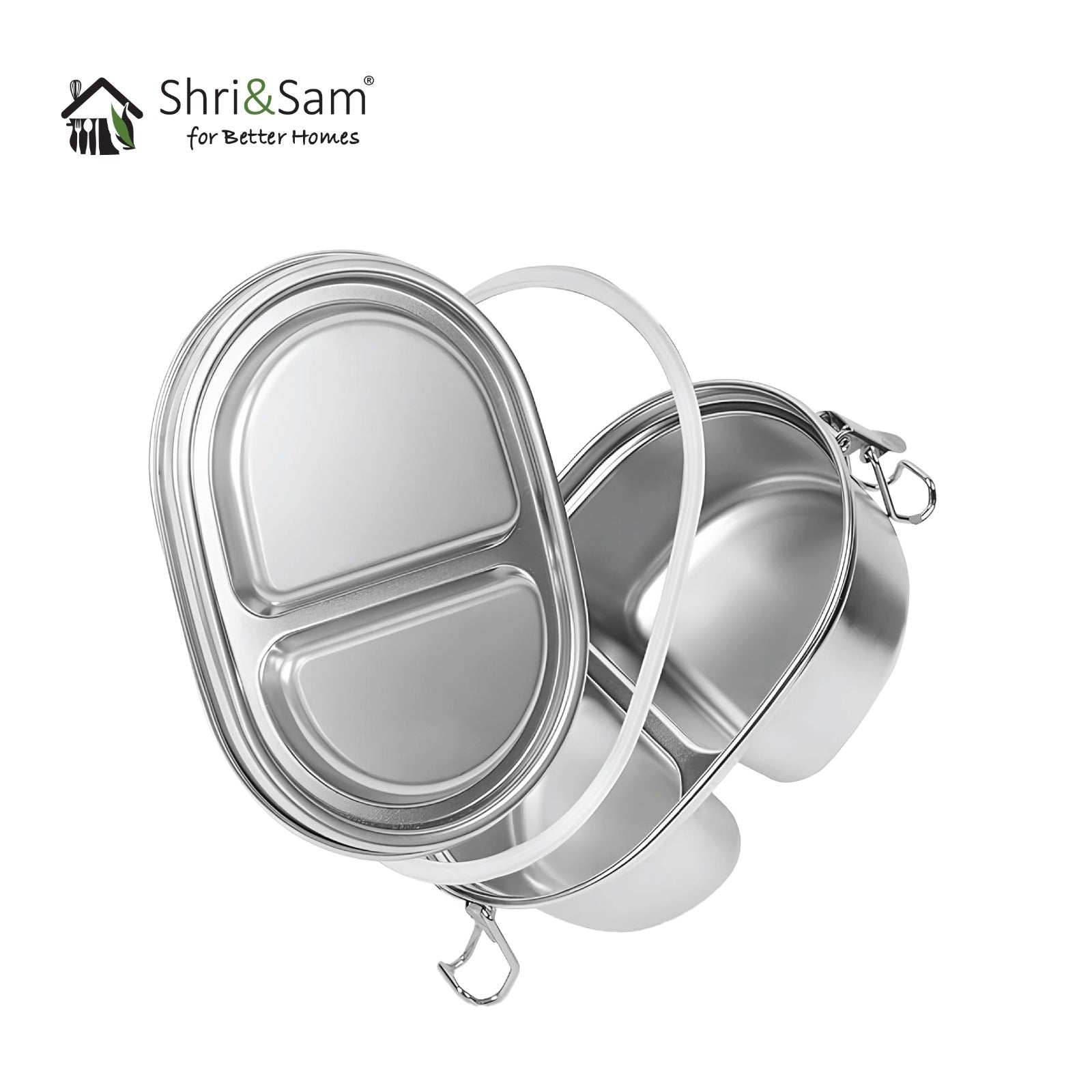 Stainless Steel 304 Oval Lunch Box with Clip Lock
