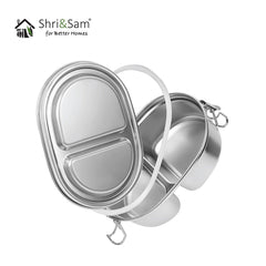 Stainless Steel 304 Oval Lunch Box with Clip Lock