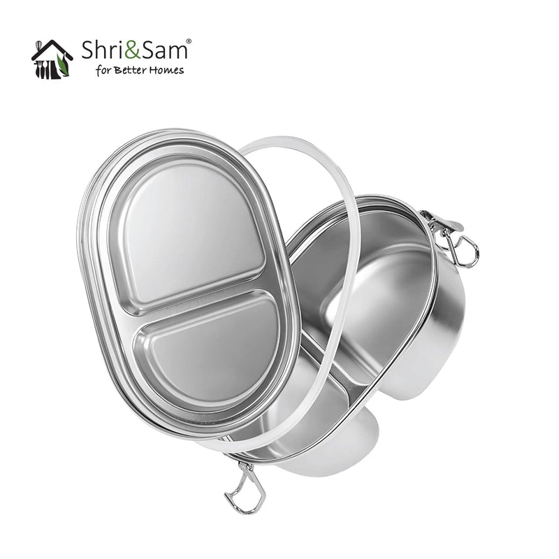 Stainless Steel 304 Oval Lunch Box with Clip Lock