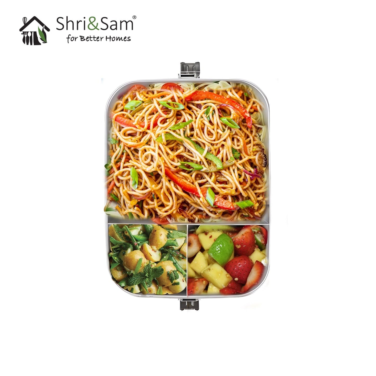 Stainless Steel 304 Lunch Box with Leak Proof 3 Compartments