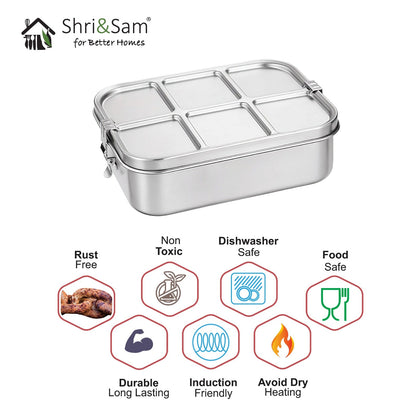 Stainless Steel 304 Lunch Box with Leak Proof 3 Compartments