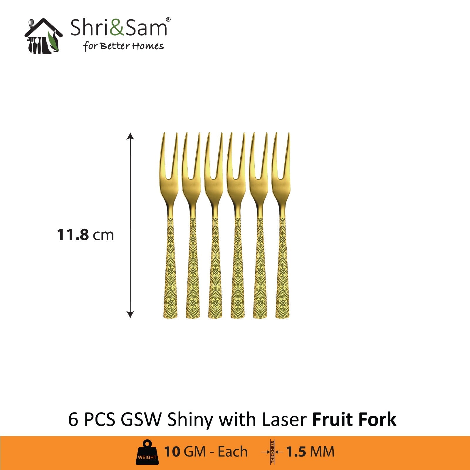 Stainless Steel Cutlery with Gold PVD and Laser GSW Shiny