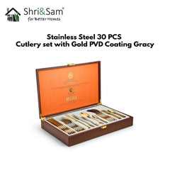 Stainless Steel 30 PCS Cutlery set with Gold PVD Coating Gracy