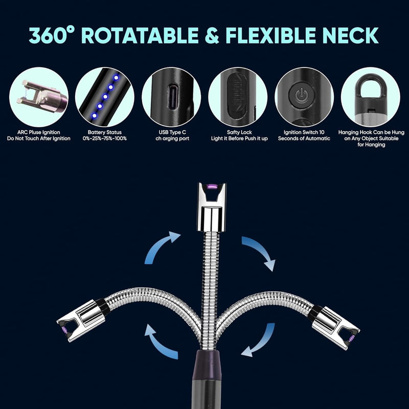 Rechargeable Electric Gas Lighter (Stainless Steel)