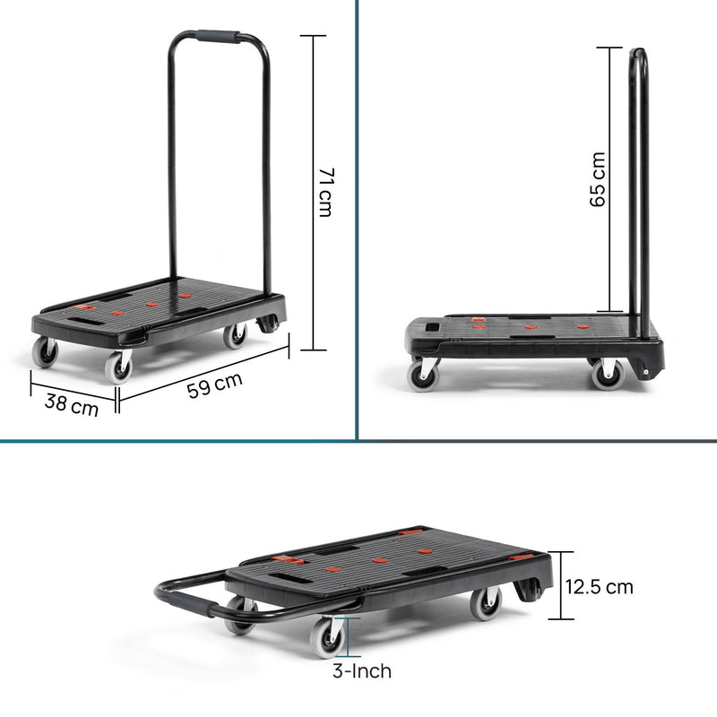 Corvids 100 Kg Portable & Compact Plastic Platform Trolley-2