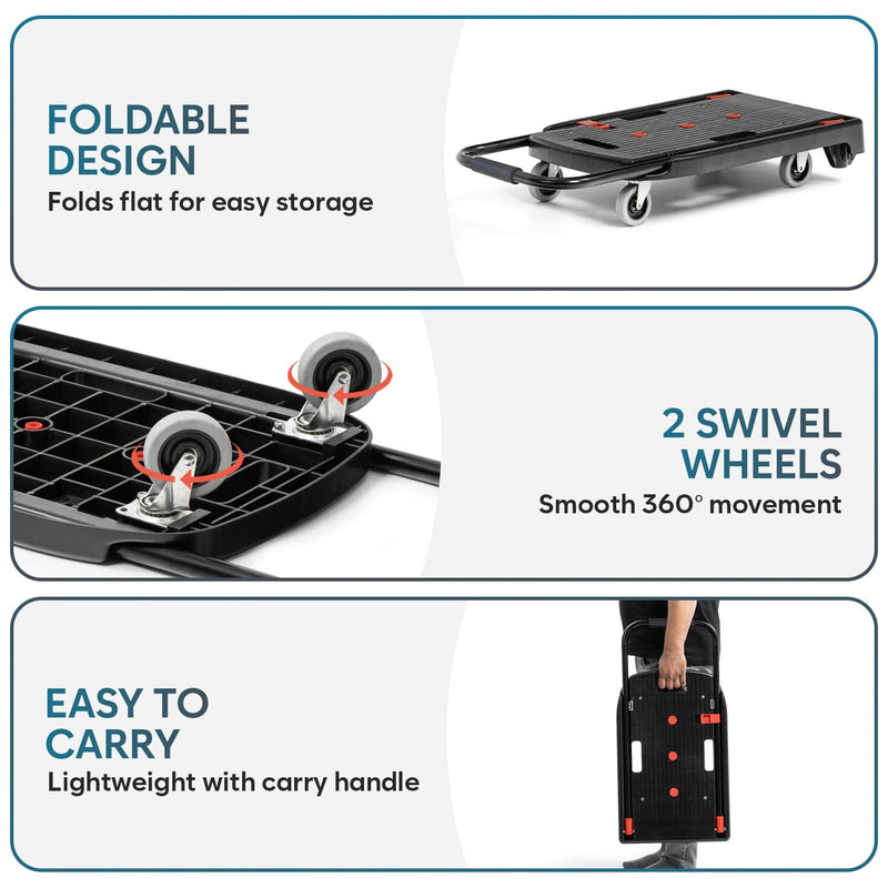 Corvids 100 Kg Portable & Compact Plastic Platform Trolley-3