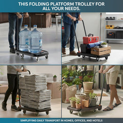 Corvids 100 Kg Portable & Compact Plastic Platform Trolley-6