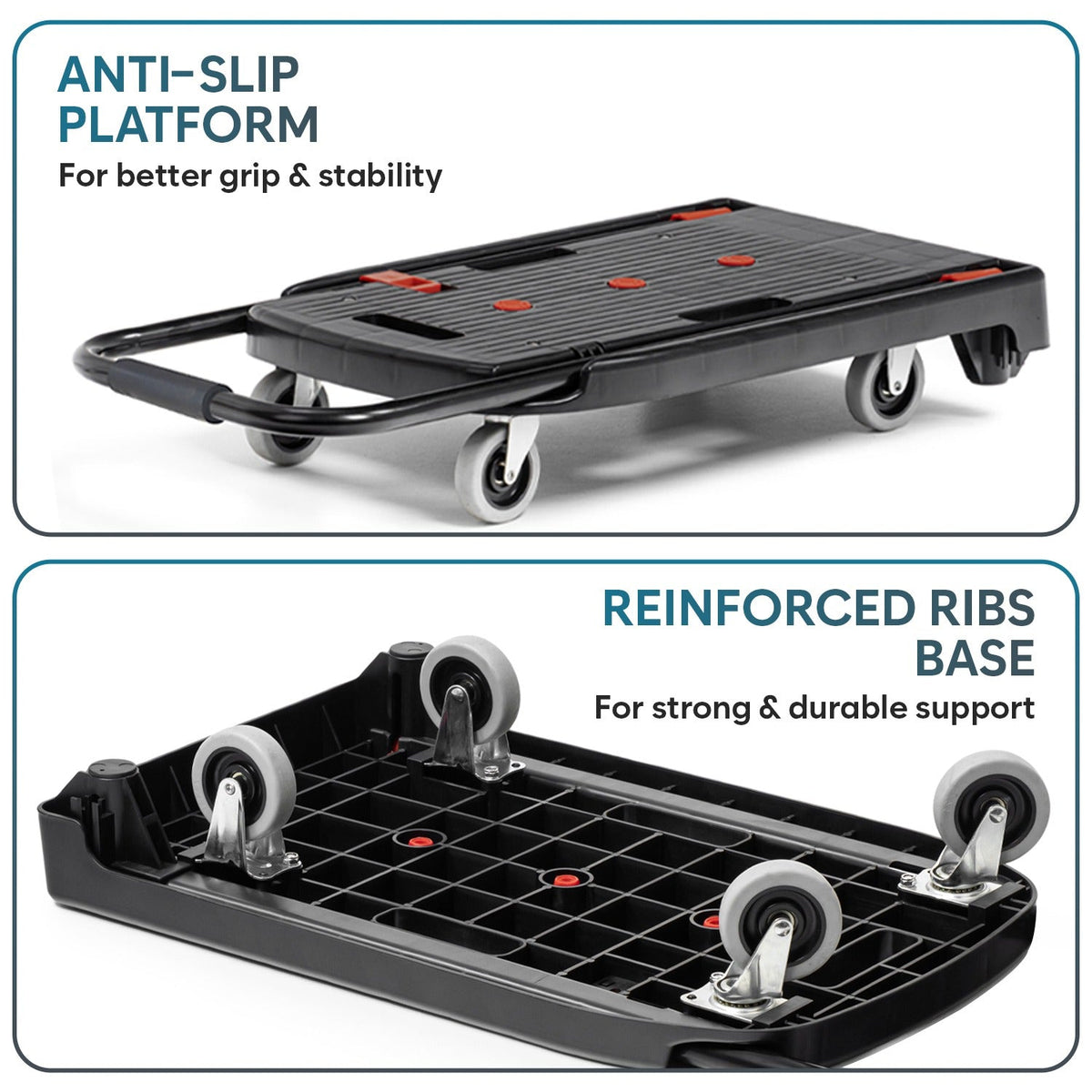 Corvids 100 Kg Portable & Compact Plastic Platform Trolley-5