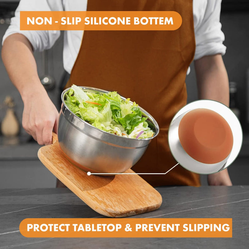 Stainless Steel Anti-Skid Mixing Bowl – Set of 3