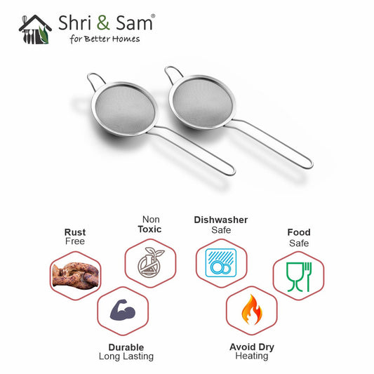 Stainless Steel Strainer 8 cm Set of 2