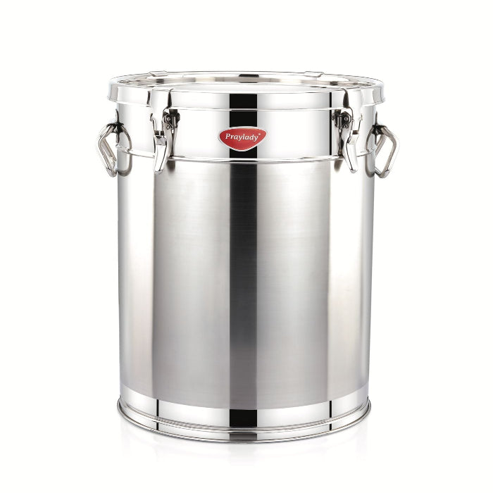 Stainless Steel Airtight & Leak-Proof Storage Drum with Lid | (10L–100L)