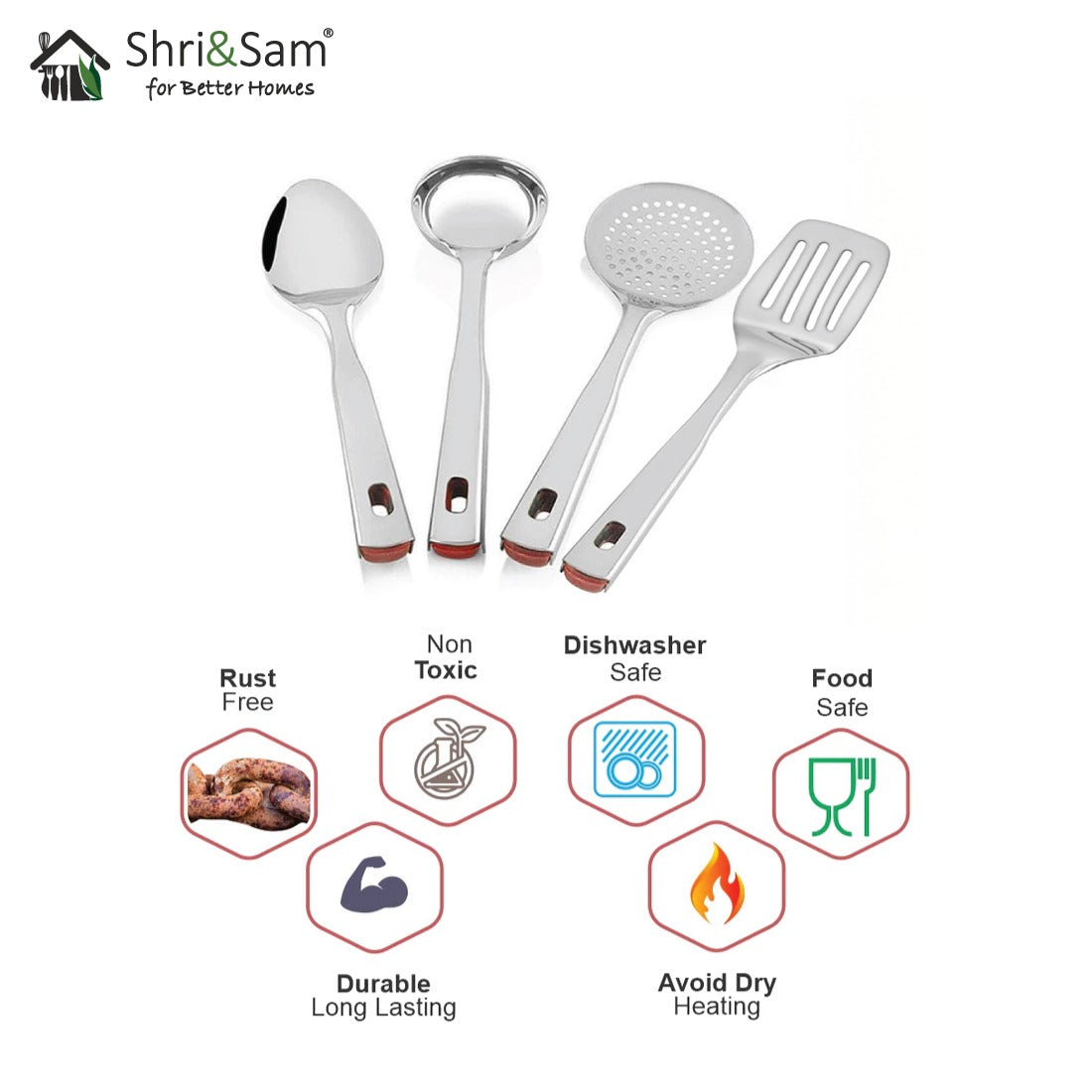 Stainless Steel Serving Tool Queen Set of 4 pcs