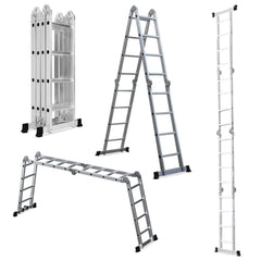 Corvids 14.5 ft (16 Steps) Portable & Compact Folding Aluminium Multipurpose Super Step Ladder-1