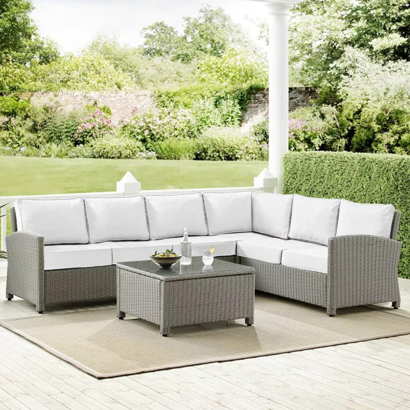 Estio  Outdoor Patio Sofa Set 4 Seater and 1 Table With 1 Ottoman Set