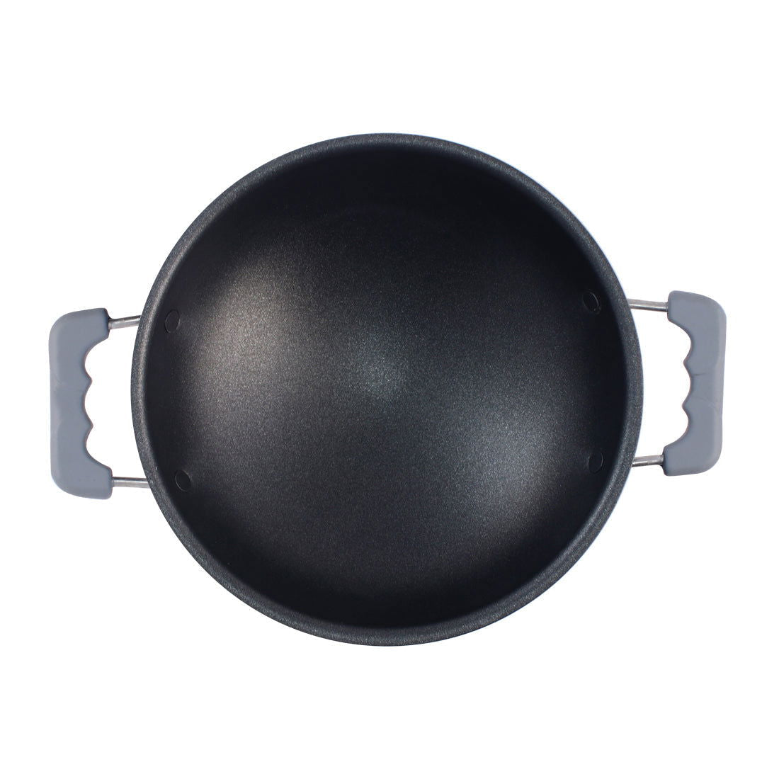 Appachetty Breakfast Pan with Lid | Nonstick Cookware | Appachatty | Chetty Pan | Appam Patra | Round Bottom Kadai | 3mm Thick | Black 22 cm | 1 Year Warranty