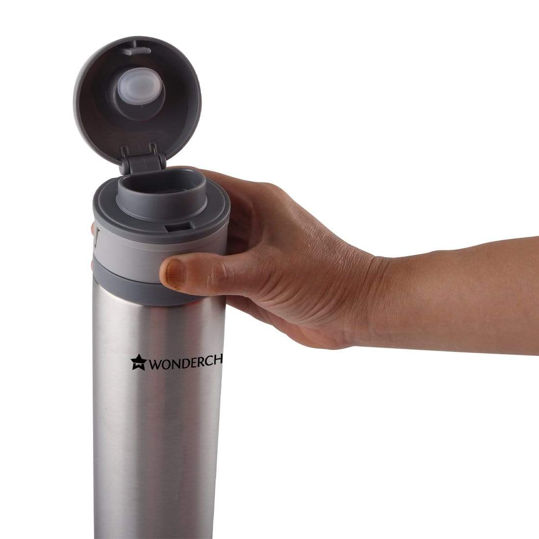 Uni-Bot, 500ml, Silver, Double Wall Stainless Steel Vacuum Insulated Hot and Cold Flask, Ultra Light, Spill and Leak Proof, 2 Years Warranty