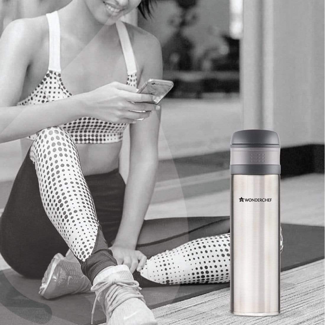 Uni-Bot, 500ml, Silver, Double Wall Stainless Steel Vacuum Insulated Hot and Cold Flask, Ultra Light, Spill and Leak Proof, 2 Years Warranty