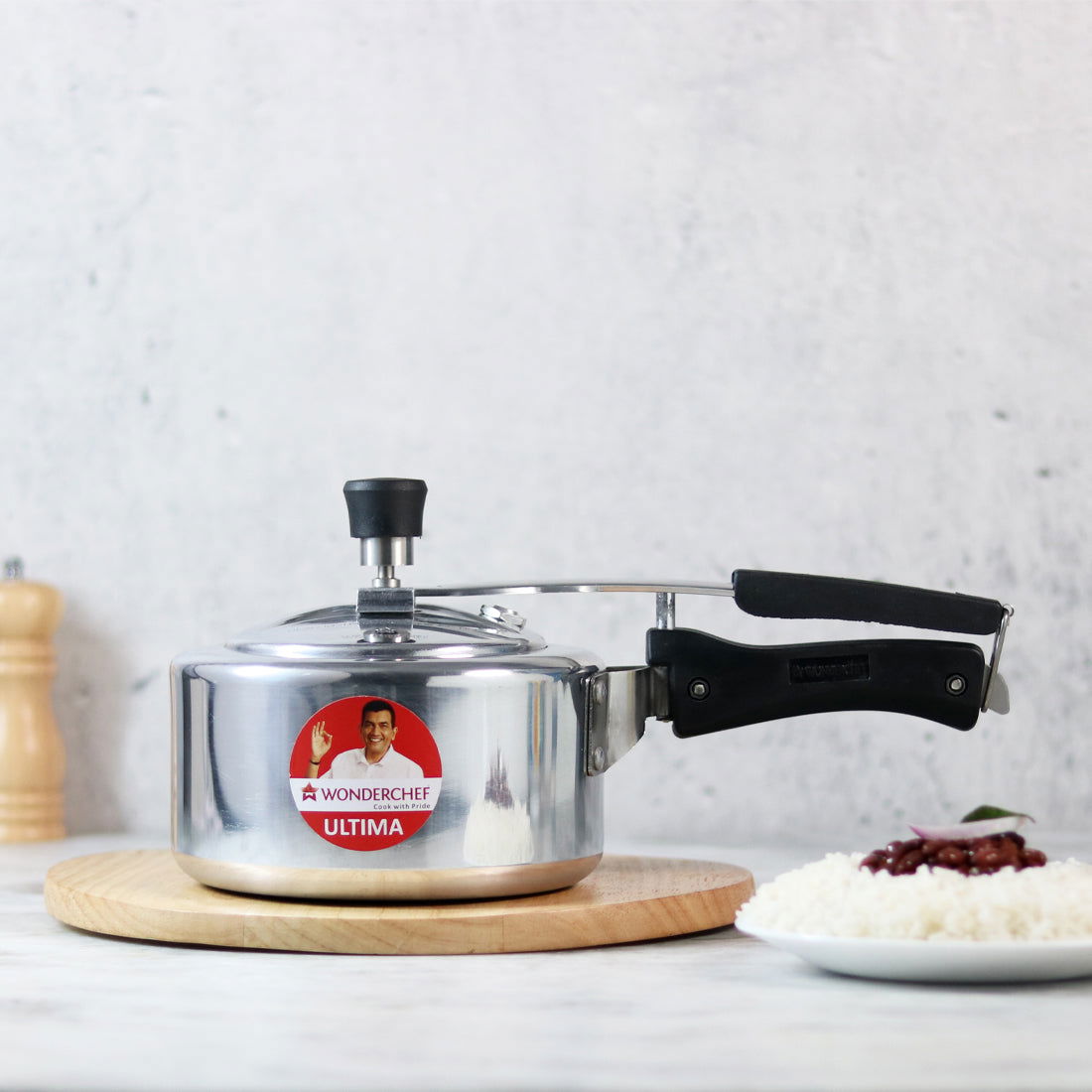 Ultima Induction Base 2L Aluminium Pressure Cooker With inner Lid