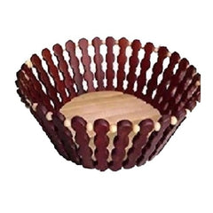 Webbee Craft Beautiful Wooden Bamboo Fruit & Vegetable Basket with Handle-1